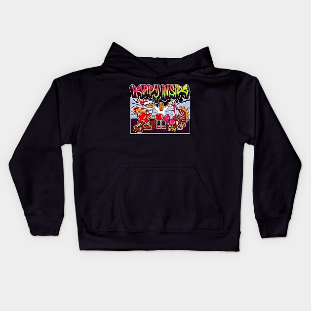 Boxing Santa Claus Kids Hoodie by FEBOO